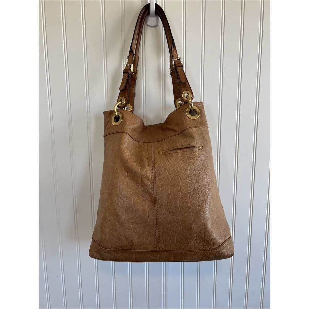 B Makowsky Camel Handbag Purse Animal Print Leather VTG Y2K - Picture 5 of 12